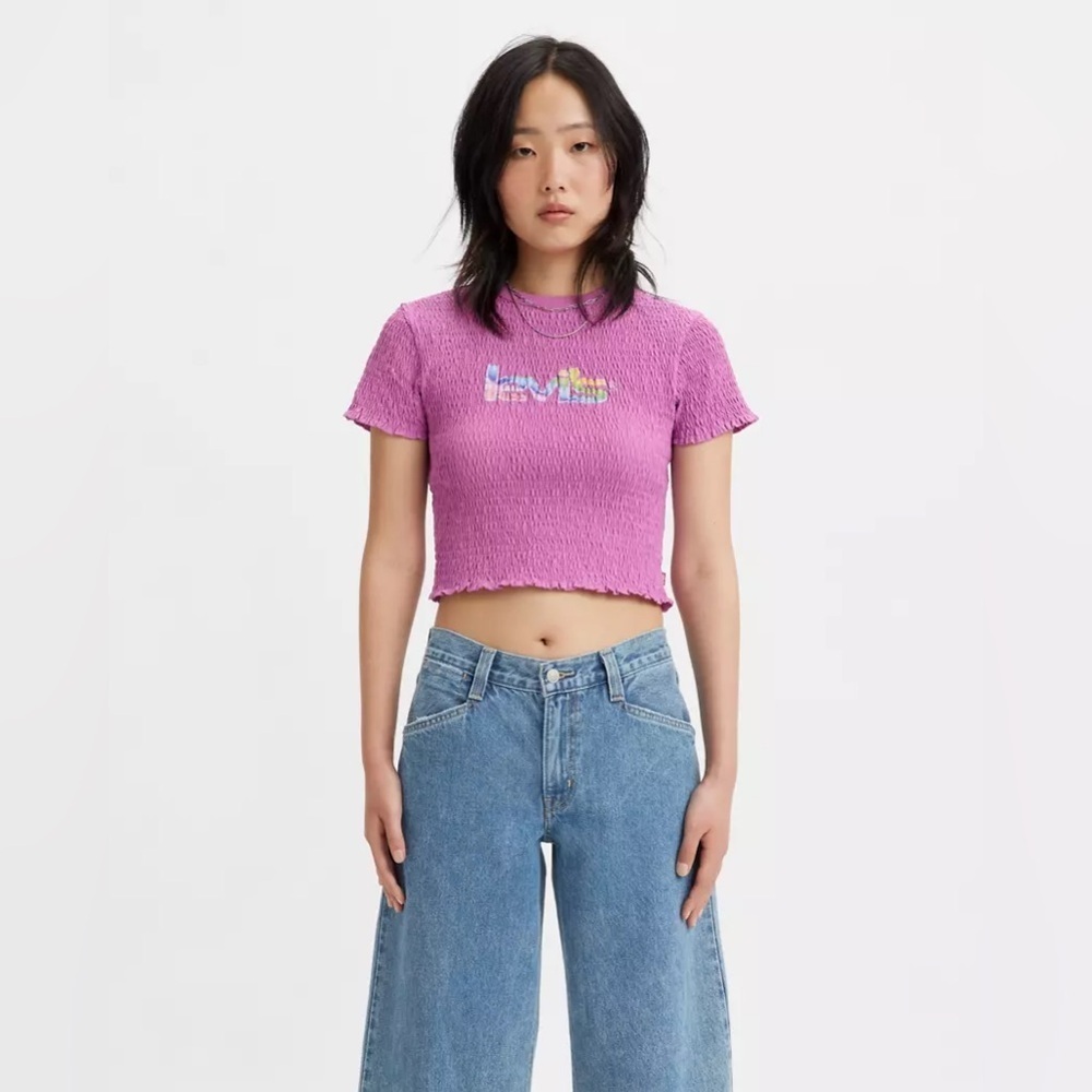 Levi's Purple Stretchy Crop Top